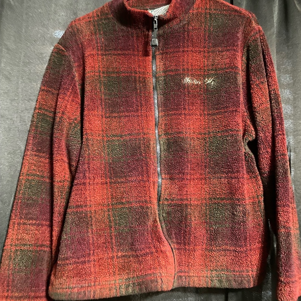 Women's Plaid Zip-Up Jacket - Red and Black